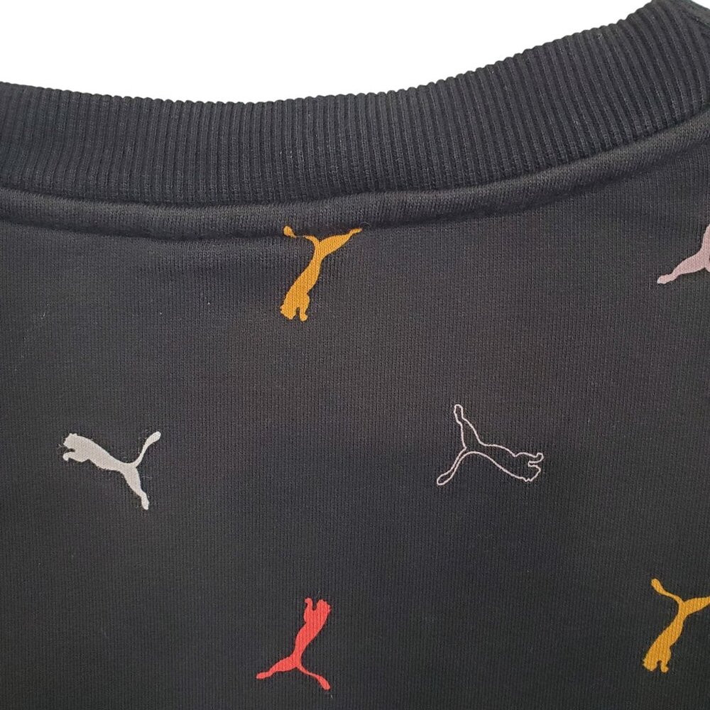 Puma Womens Size XL Sweatshirt Graphic Logo Multi All Over Print Relaxed Fit - Picture 9 of 10